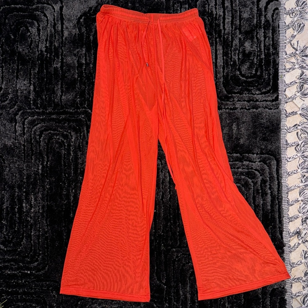 New Beach pool party Coverup Mesh See Through Pants Sheer Clubcore Size M